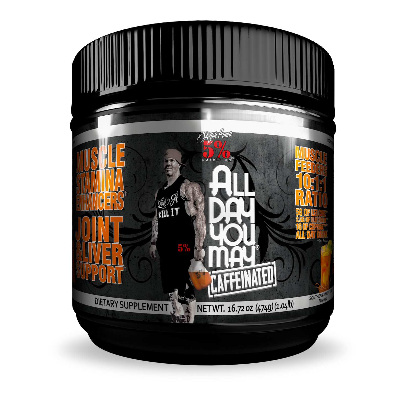 5% Nutrition Rich Piana All Day You May | CAFFEINATED | BCAA AMINO ALL FLAVORS