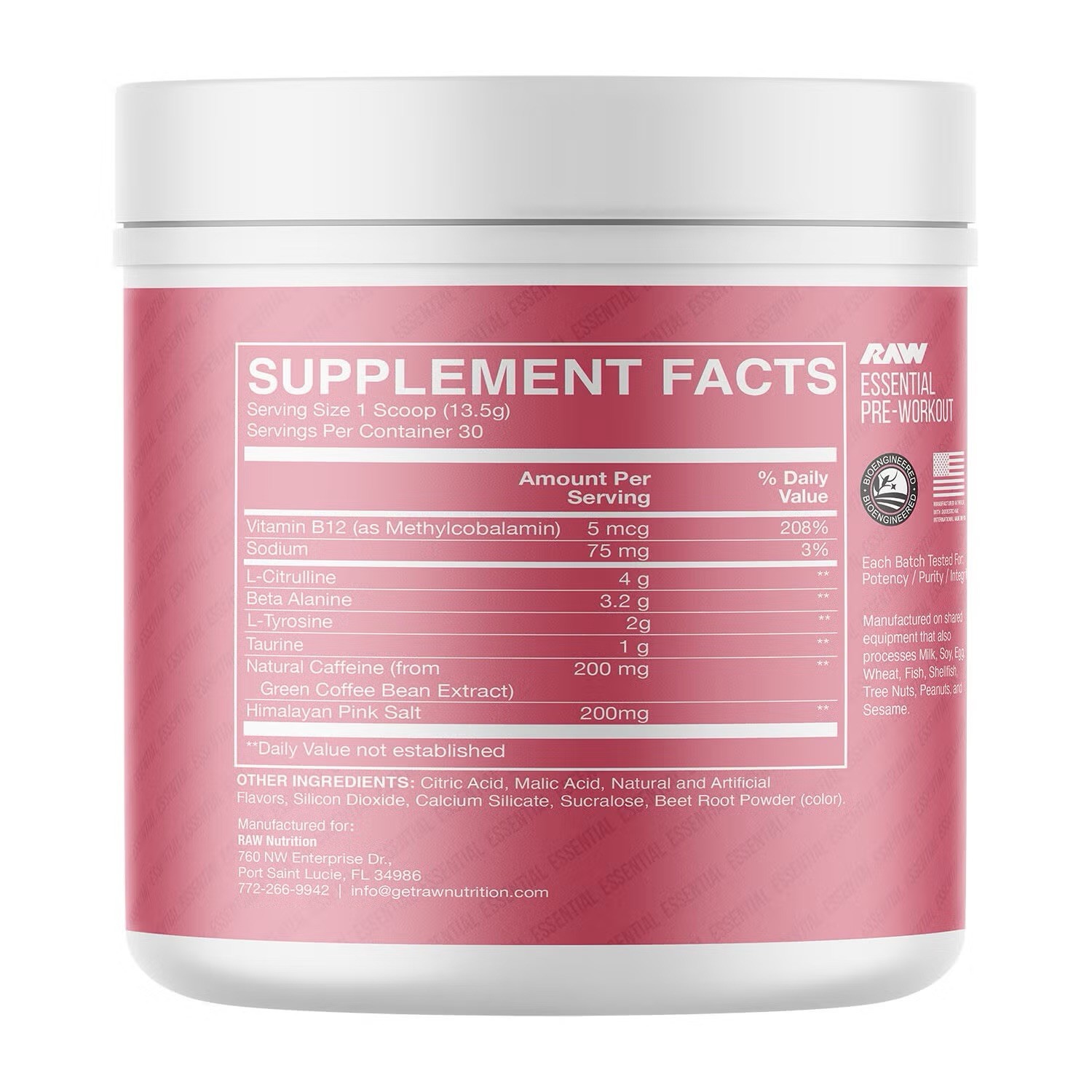 Bum Essential Pre-Workout Sour Watermelon 30 Servings