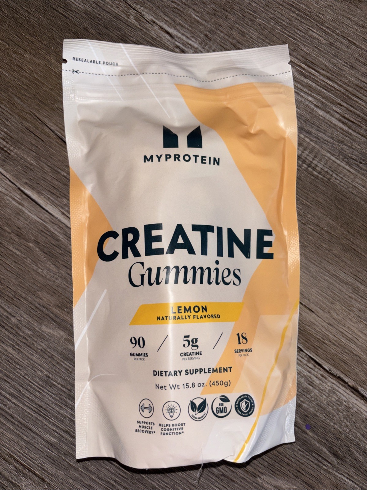 MyProtein Creatine Gummies Lemon 5g Creatine 18 Servings 90 Count – Brand NEW