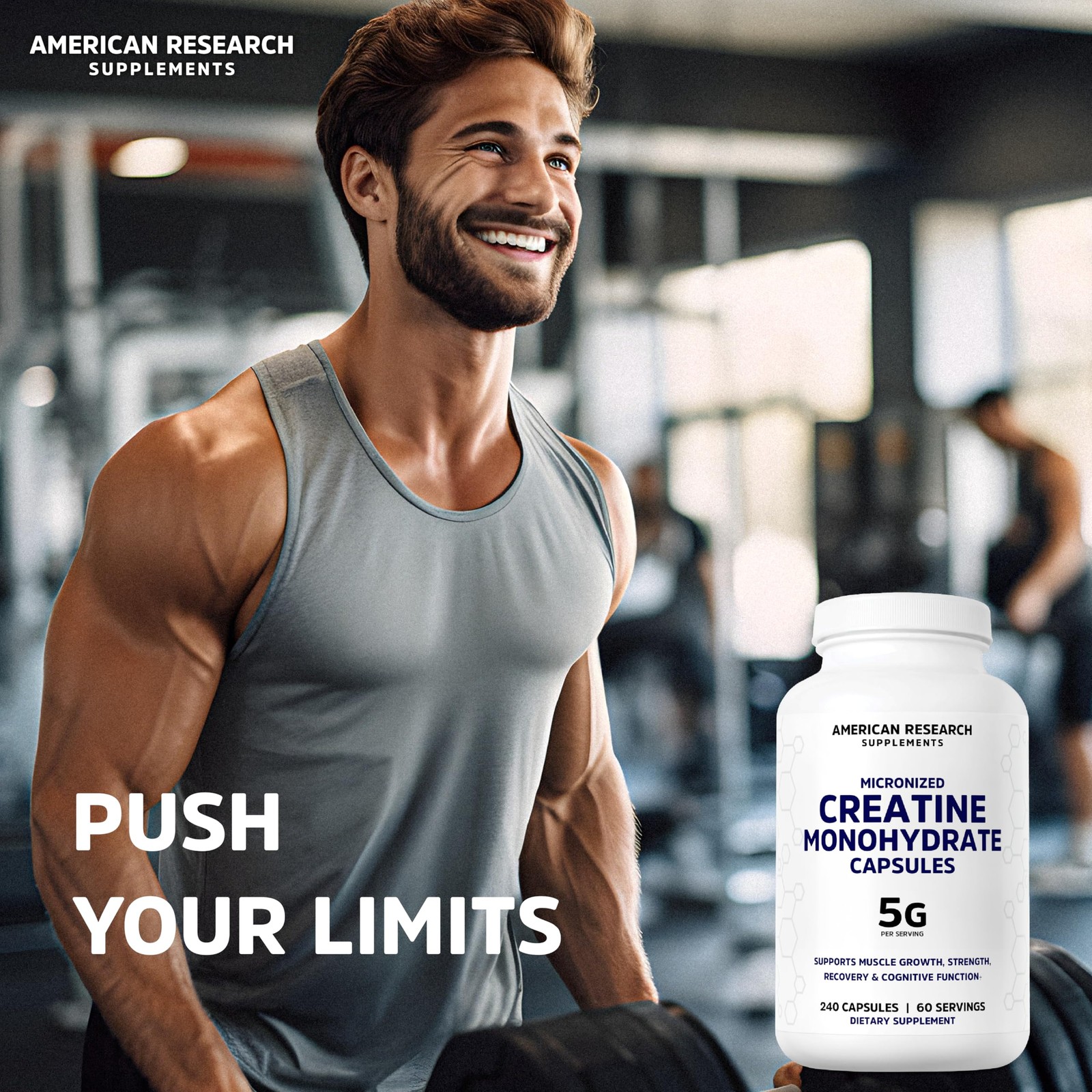 Creatine Monohydrate Capsules 5G, 60 Servings, Micronized Creatine Pills for …