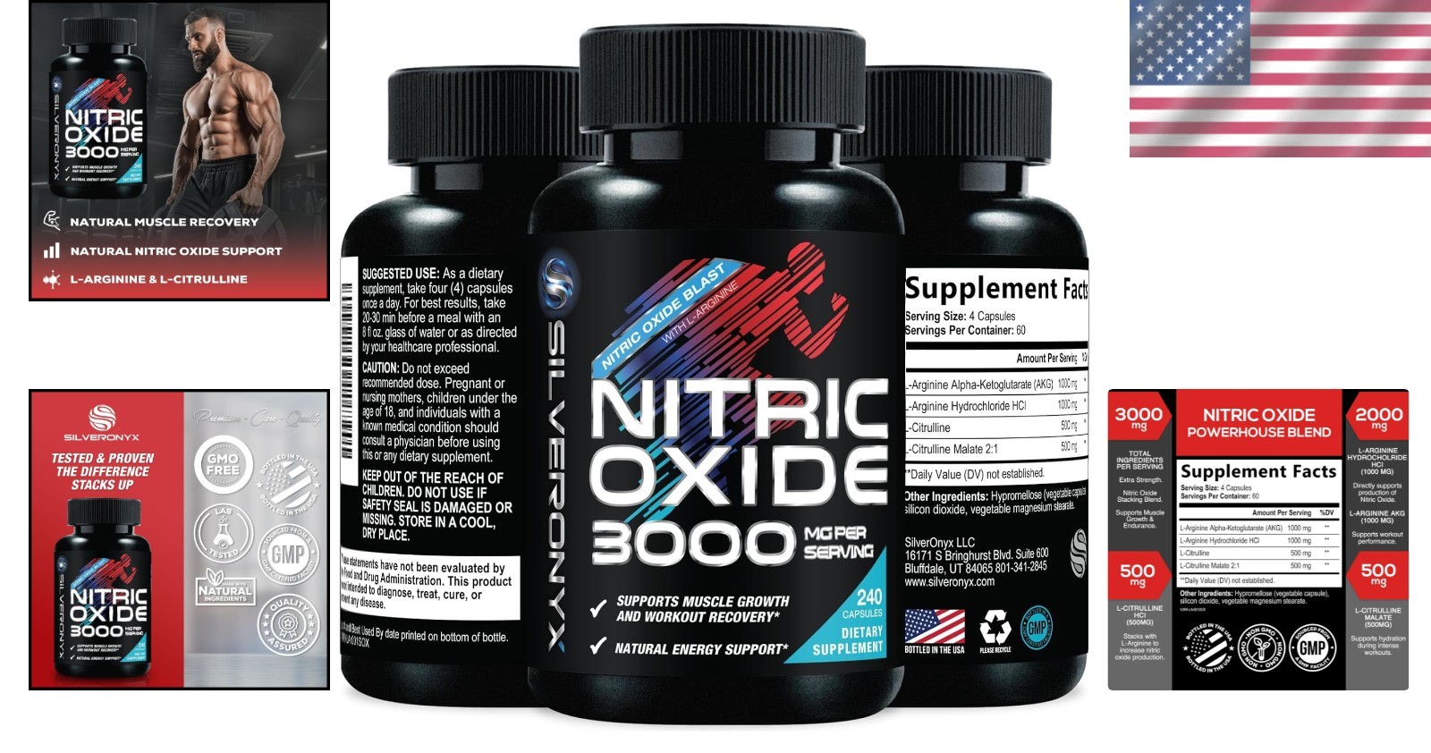 L-Arginine & Citrulline Malate Booster – 240 Capsules for Energy Support