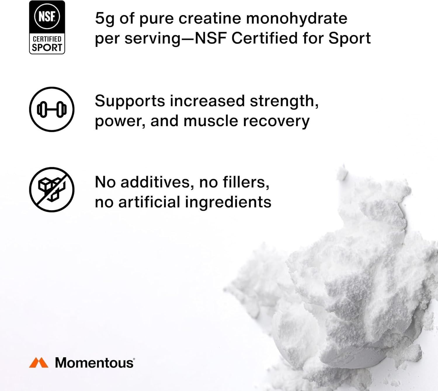 Creatine Monohydrate Powder – 90 Servings, Unflavored, Gluten-Free