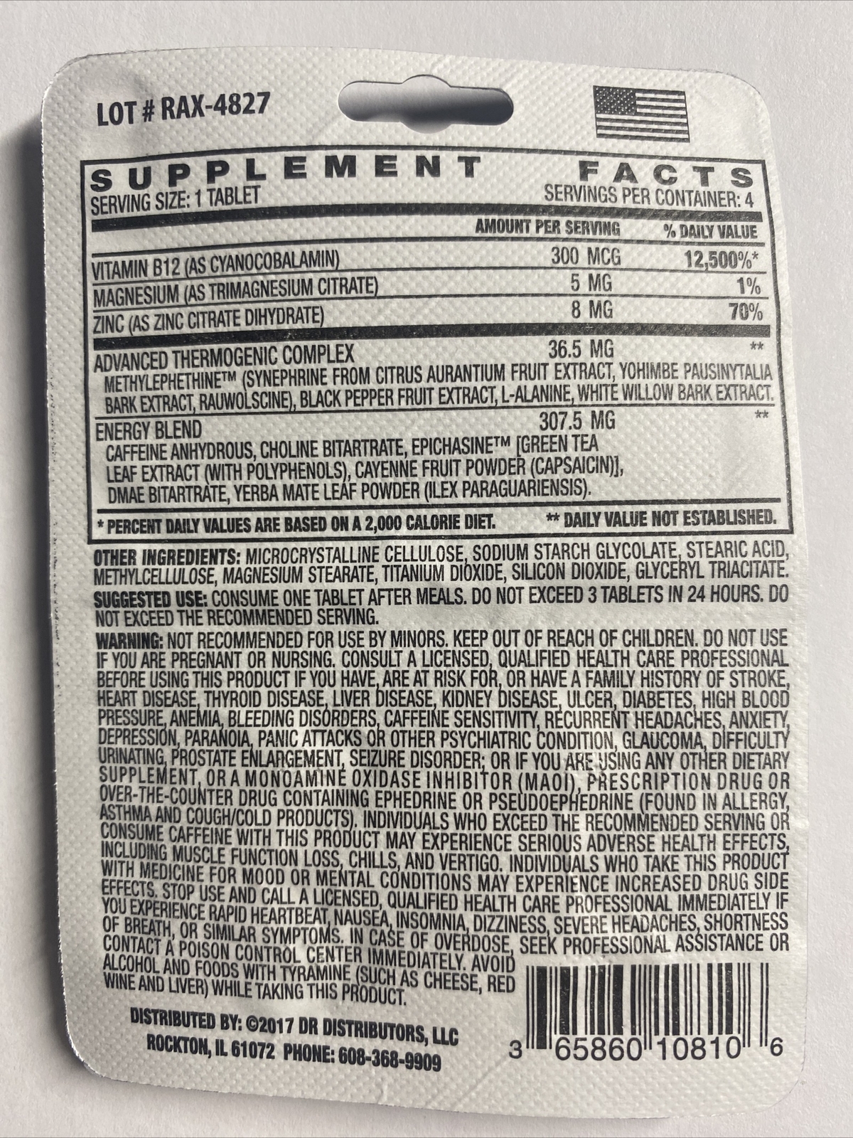 Rapid Action Extreme 2 Way Energy Metabolism 1 pack 4 pills FREE SHIP USA