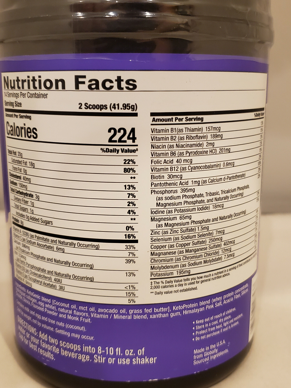 KETO SCIENCE KETO MEAL SHAKE VANILLA CREAM 20.7 OZ
