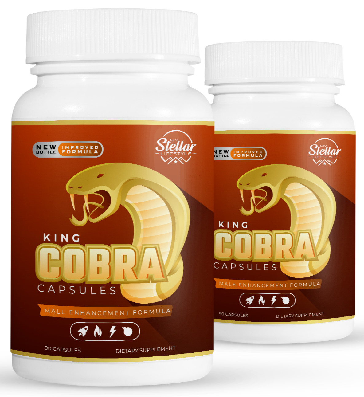 2 Pack King Cobra Capsules for Men-New Improved Formula-90 Capsules x2