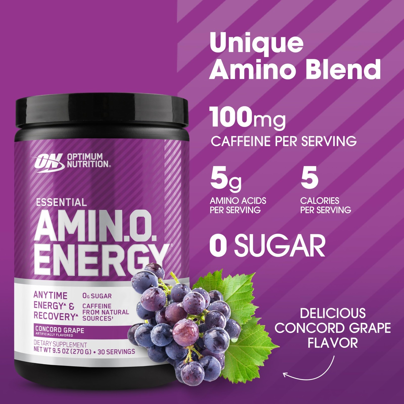 Amino Energy Powder – Pre Workout with BCAA, Green Tea & Coffee Extract, Keto, 3