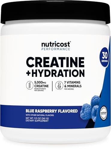 Creatine Monohydrate Hydration Blue Raspberry 30 Servings 5000mg