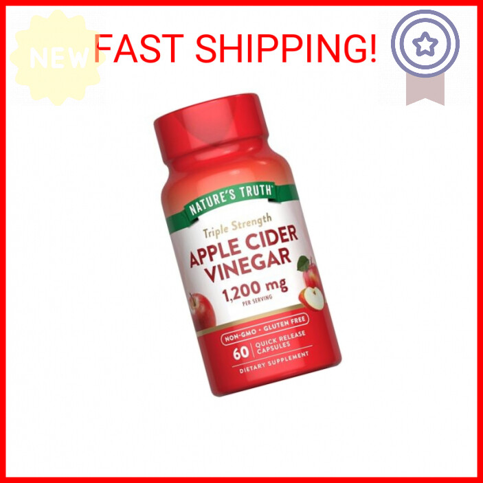 Nature’s Truth Apple Cider Vinegar Capsules | 1200mg | Quick Release Pills | Non