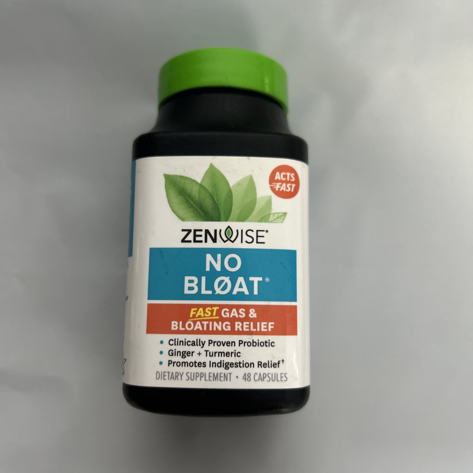 ZENWISE NO BLOATFAST GAS AND BLOATING RELIEF 48 CAPSULES EXP 7/2026