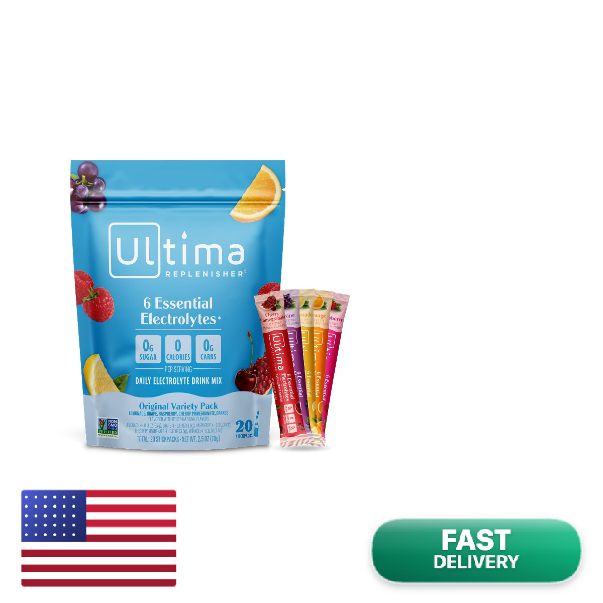 Ultima Replenisher Daily Electrolyte Powder Drink Mix Variety 20 Packets 6