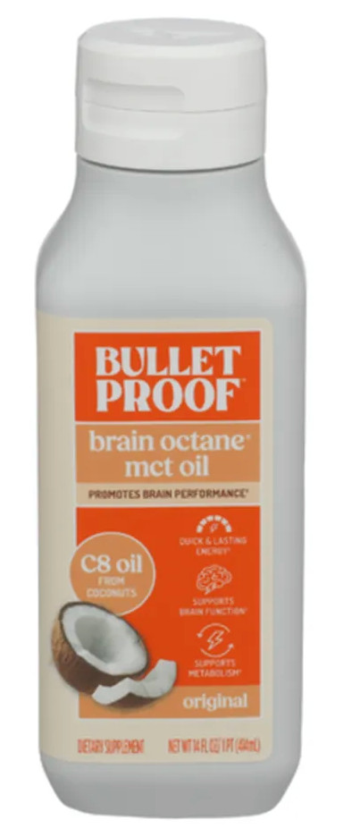 Bulletproof Brain Octane C8 MCT Oil, 14 oz – 100% Pure Coconut Oil, Triple-Disti