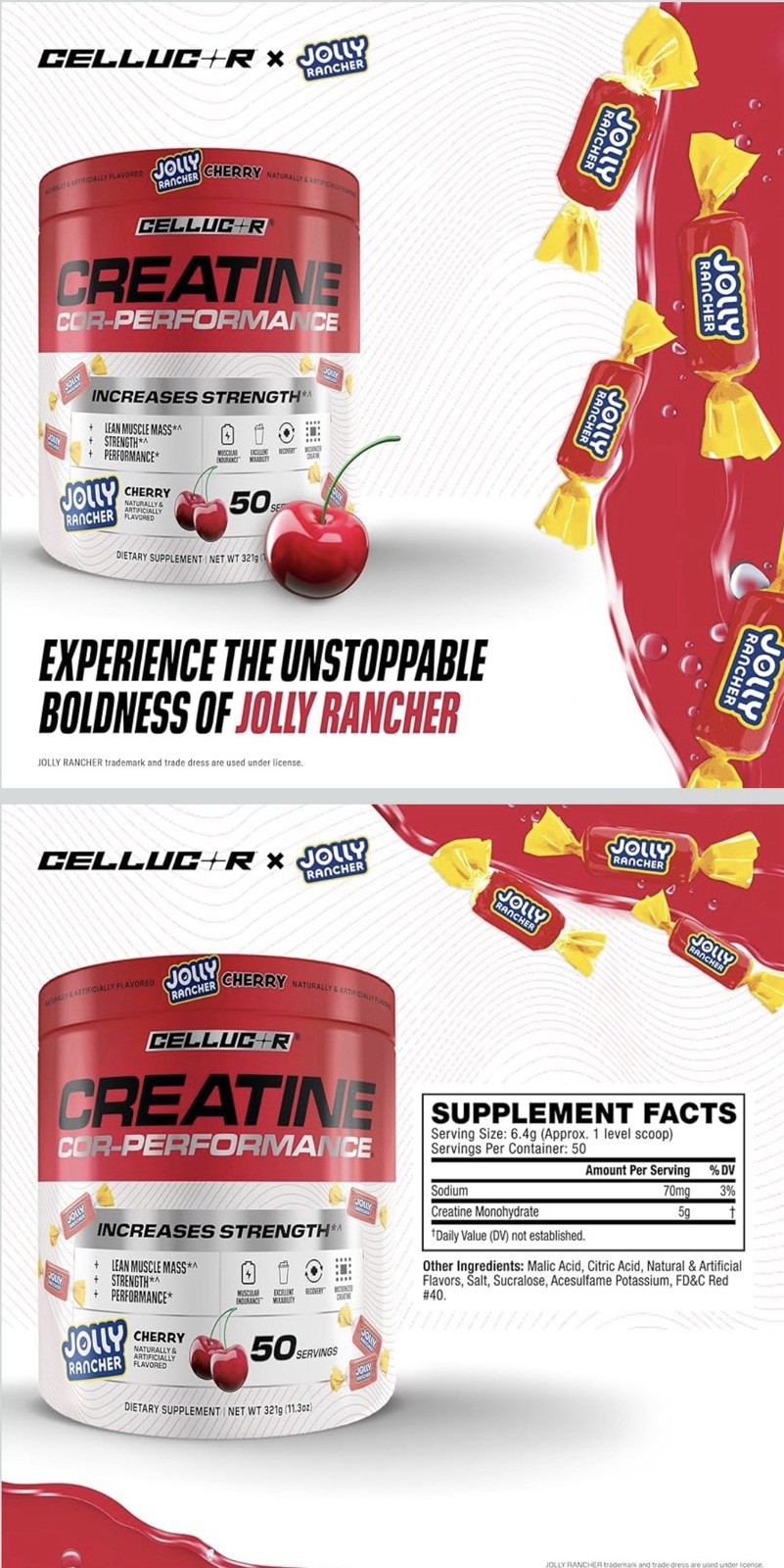 COR-Performance® Creatine, Jolly Rancher, Cherry, 11.3 oz (321 g)