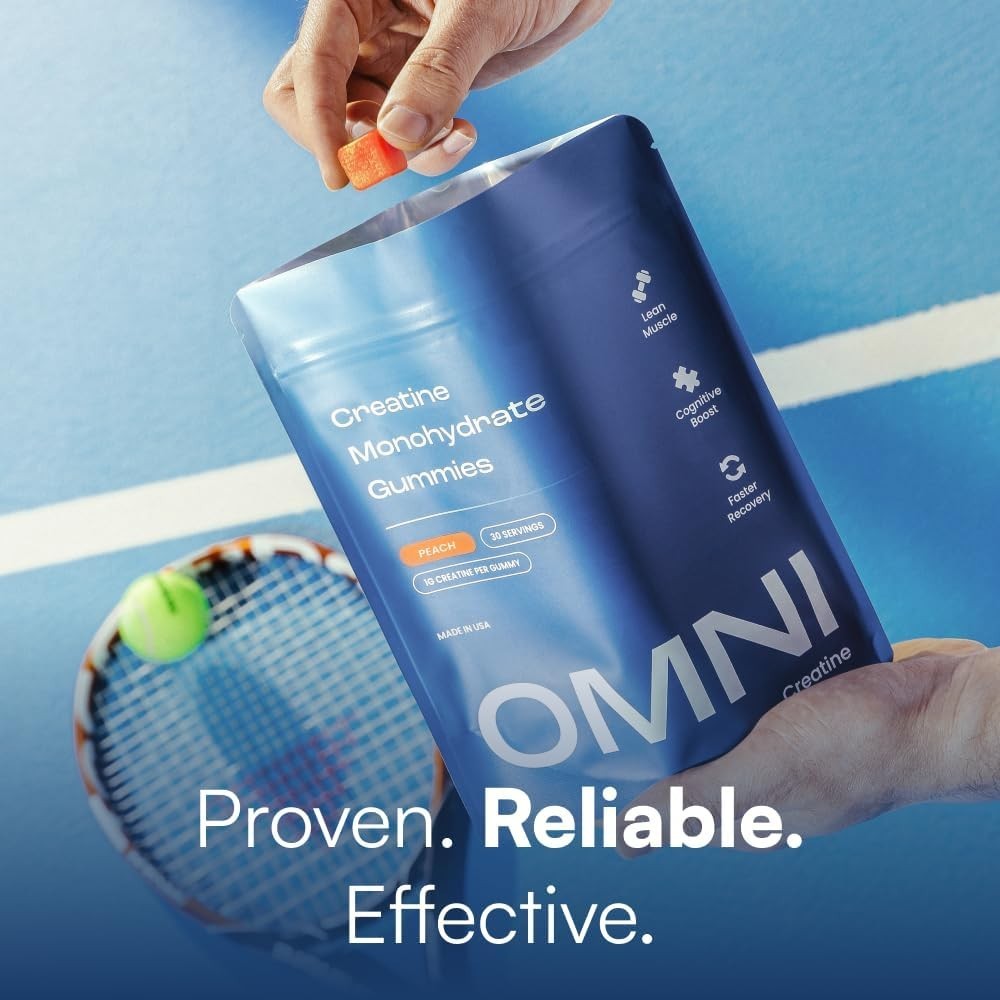 Omni Creatine Monohydrate Gummies Supports Muscle Growth (Peach) 30 Sevings