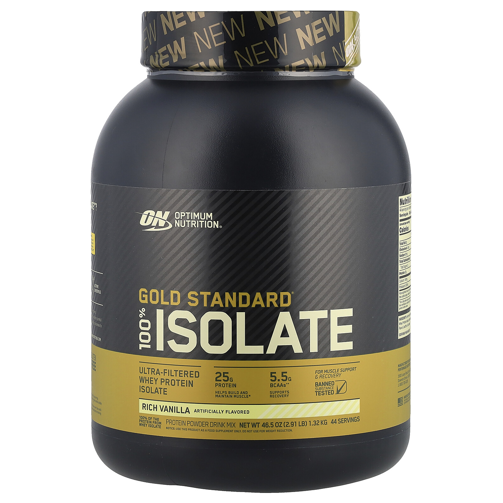 Gold Standard® 100% Isolate, Rich Vanilla, 46.5 oz (1.32 kg)