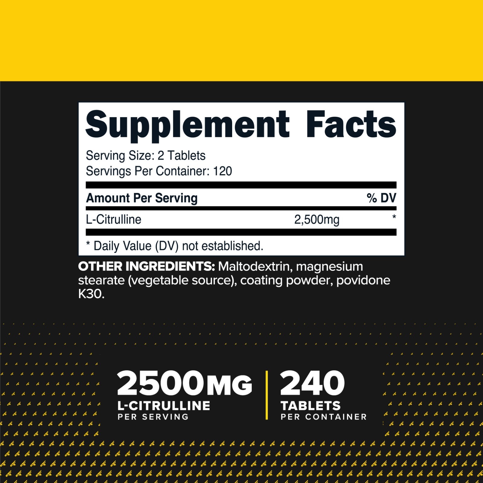 PrimaForce L-Citrulline 2500mg, 240 Tablets, 120 Servings