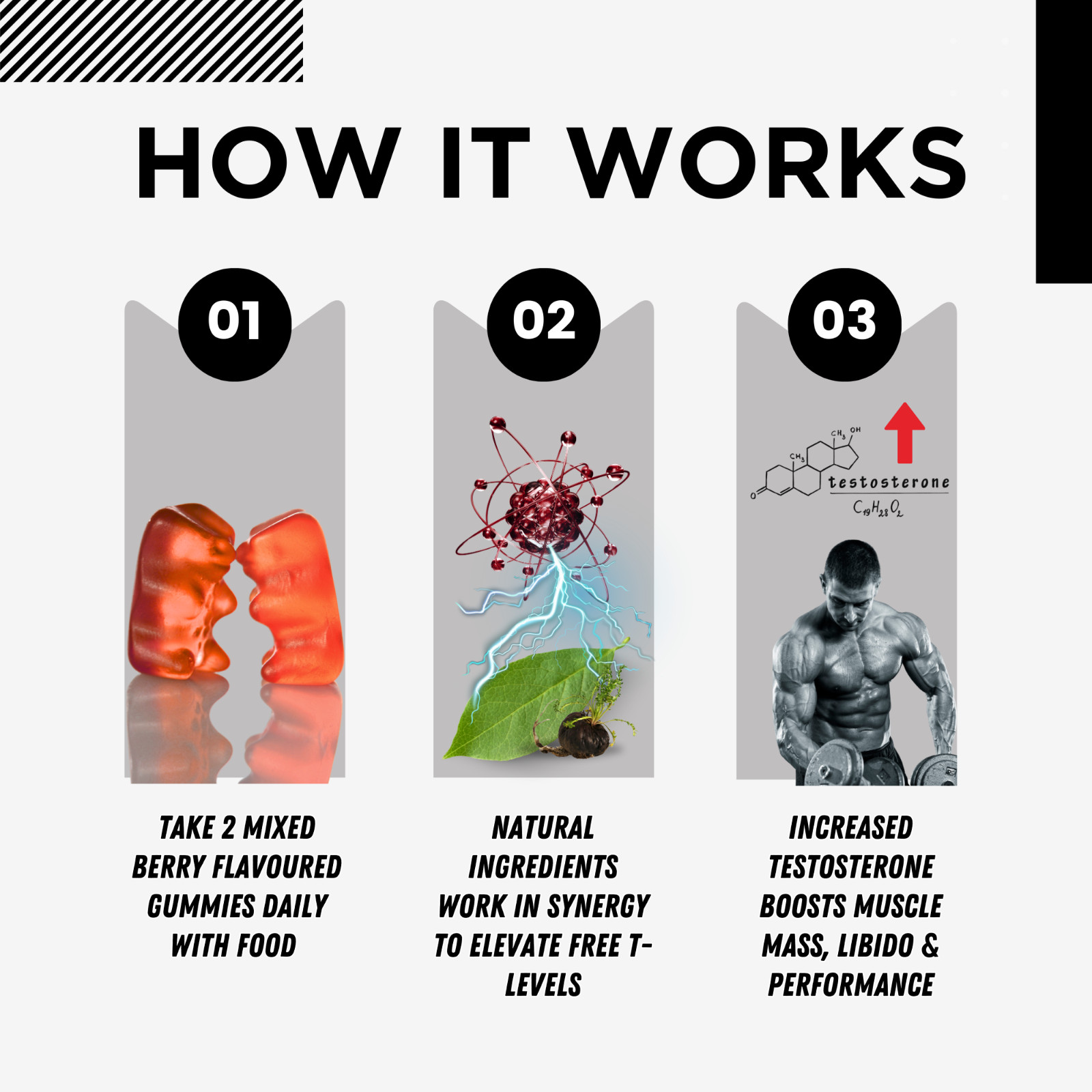 Creatine Gummies & Testosterone Booster Gummies Twin Pack Increase Test & Gains