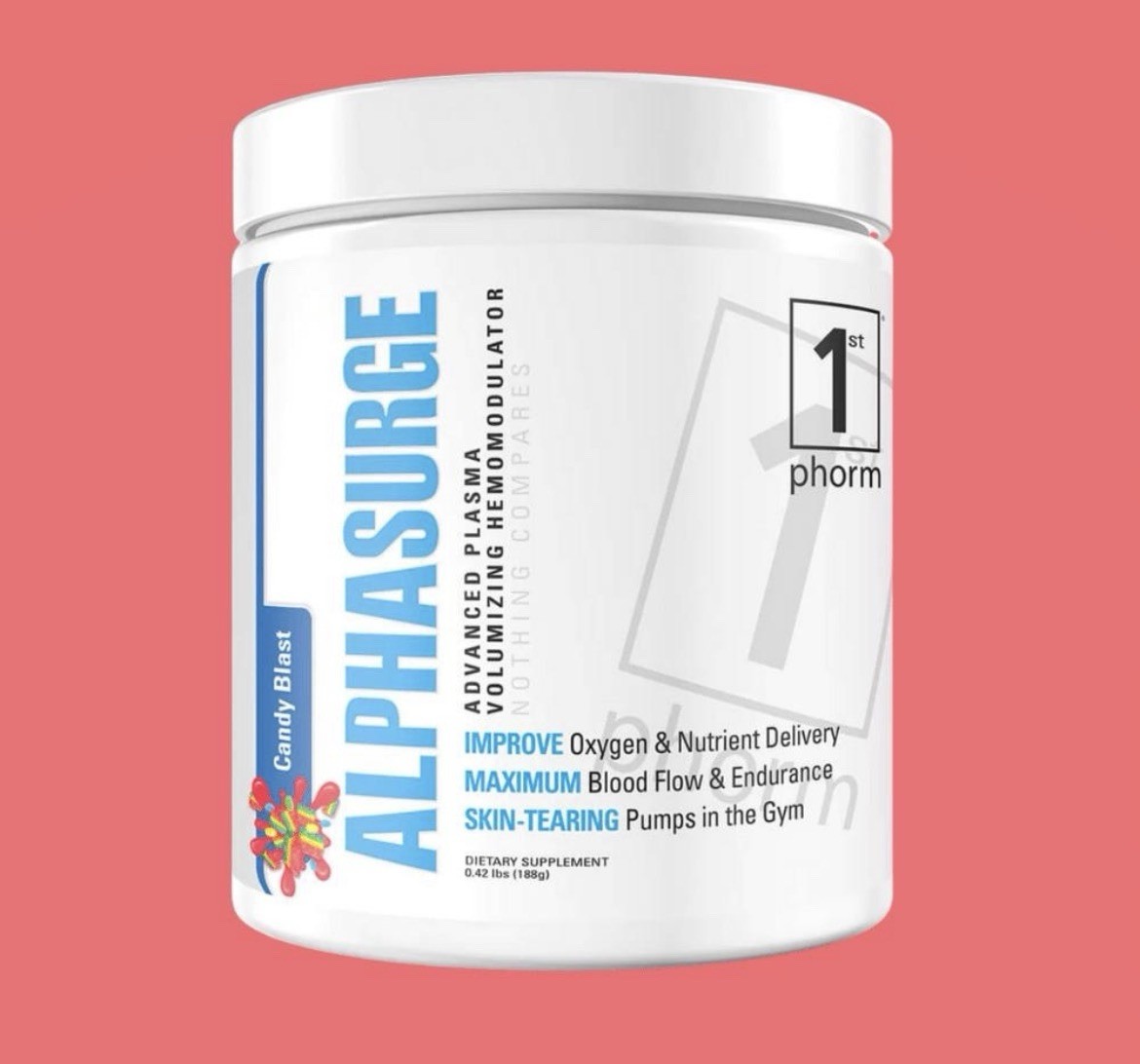 1st Phorm AlphaSurge Candy Blast Pump Pre Workout Non Stim New Factory Sealed