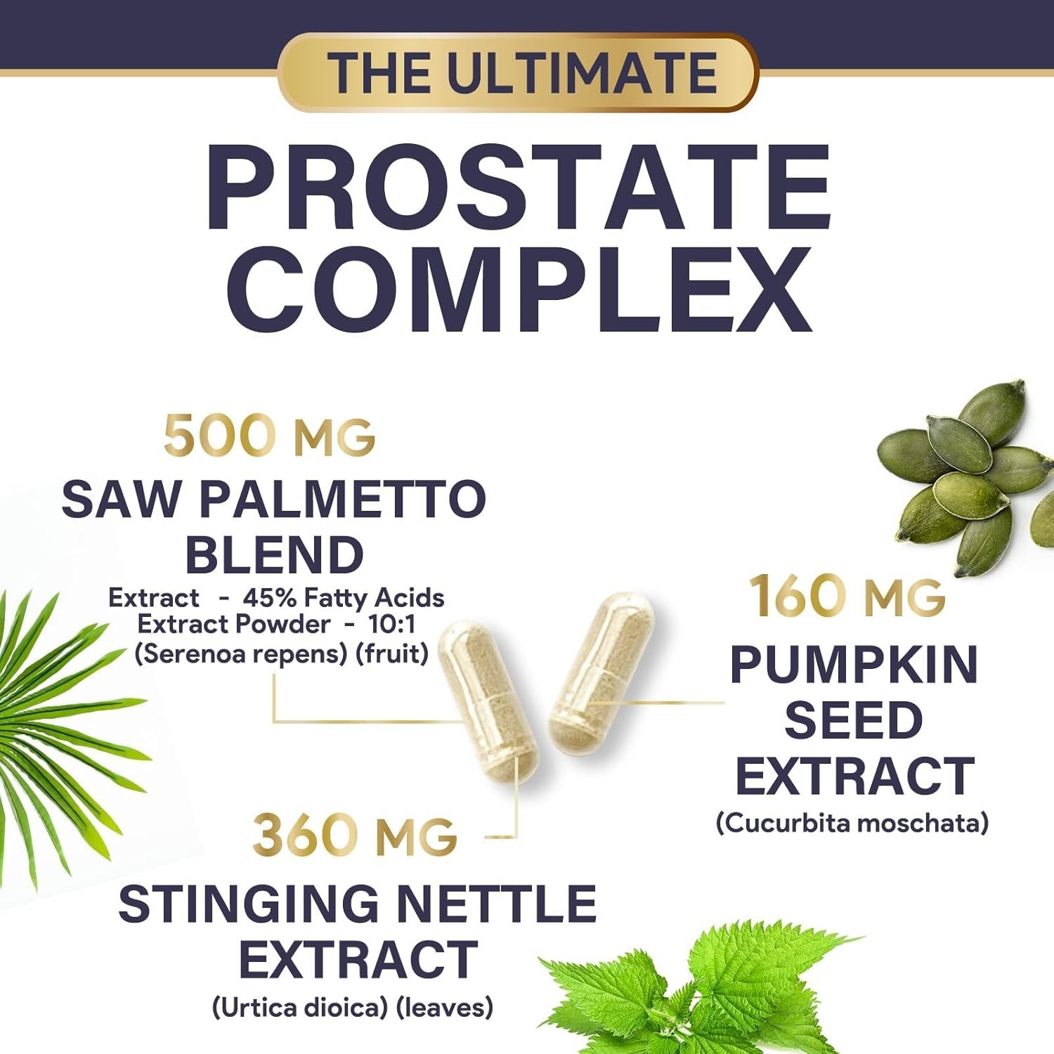 Prostate Health Supplements for Men – 3X Strength with Saw Palmetto Blend Stingi