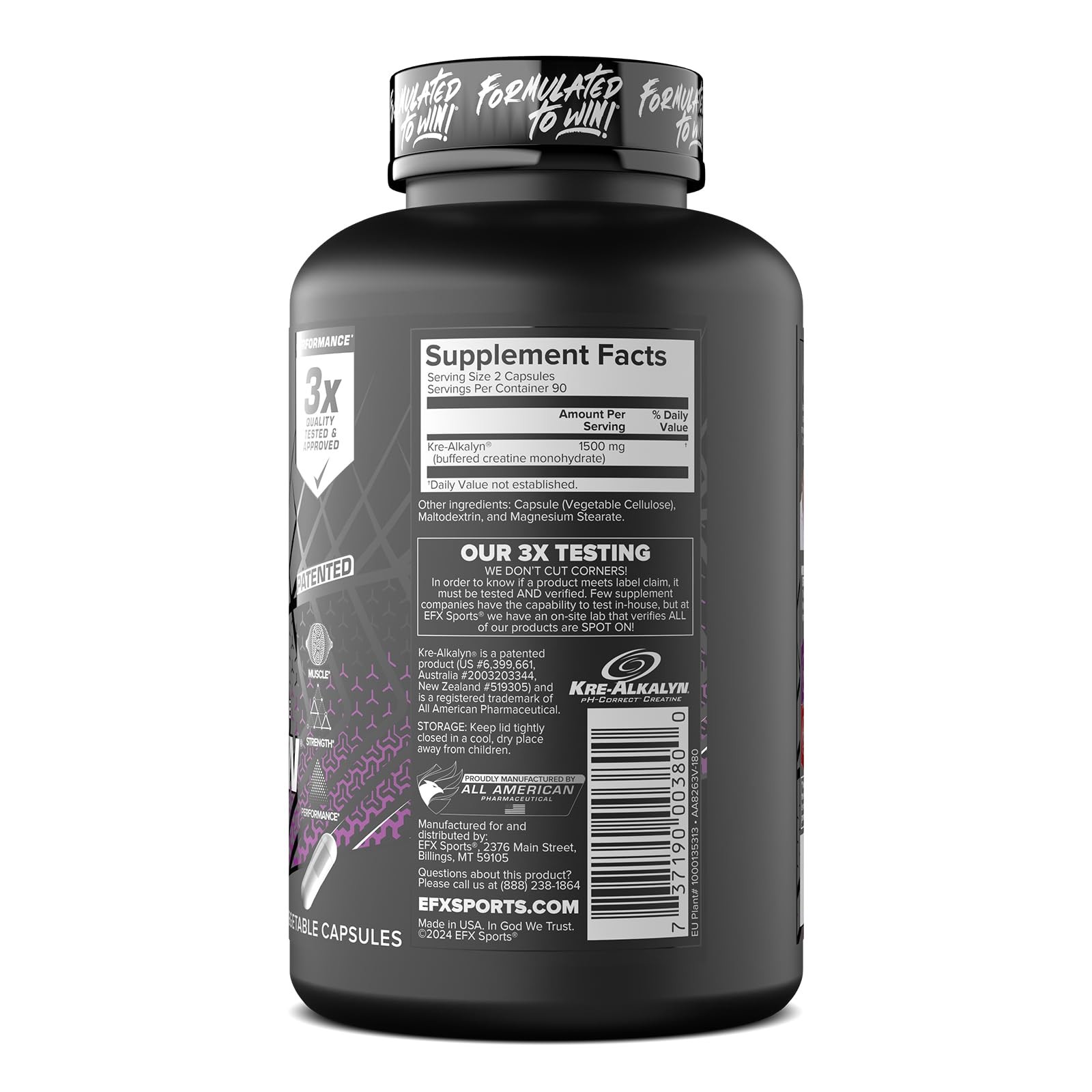 Kre-Alkalyn EFX | pH Correct Creatine Monohydrate Pill Supplement | Vegan Fri…