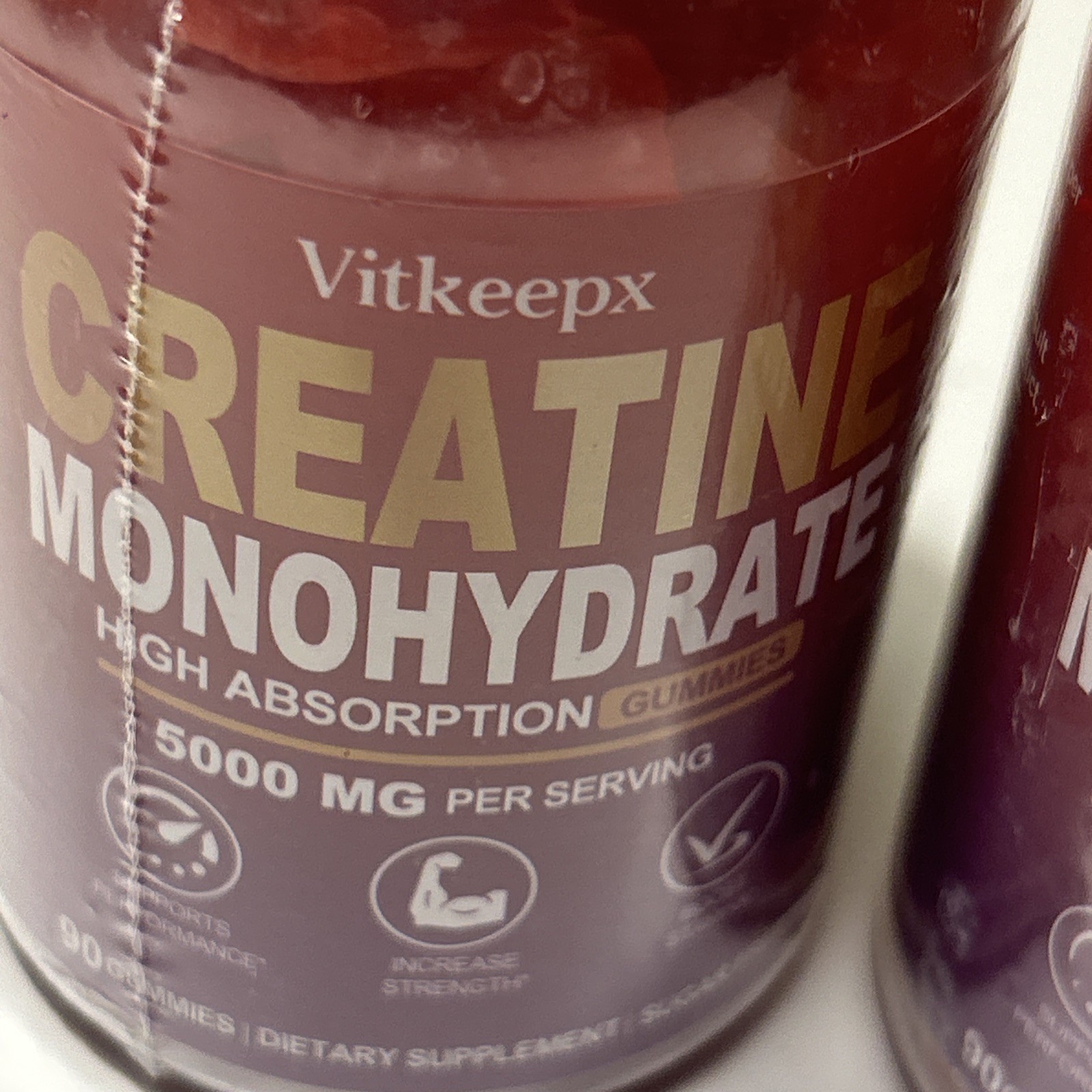 New 2 Creative Monohydrate Gummies 5000mg 90 Ct Sugar Free Strawberry EXP 3/27