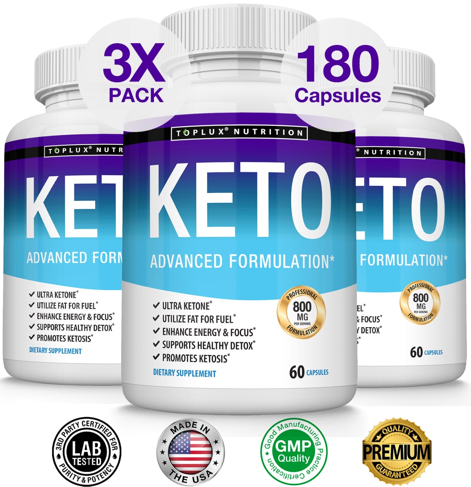 Keto Diet Pills BHB Advanced Ketosis To Burn Fat Fast 3X Supplys