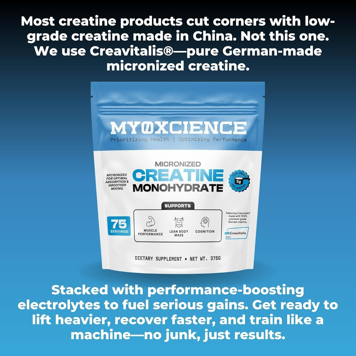 MYOXCIENCE Micronized Creavitalis Creatine – 75 Servings