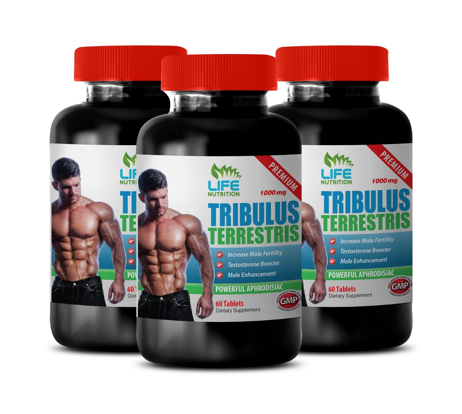 dietary supply – Tribulus Terrestris 1000mg energy booster 3 Bottles 180 Tablets