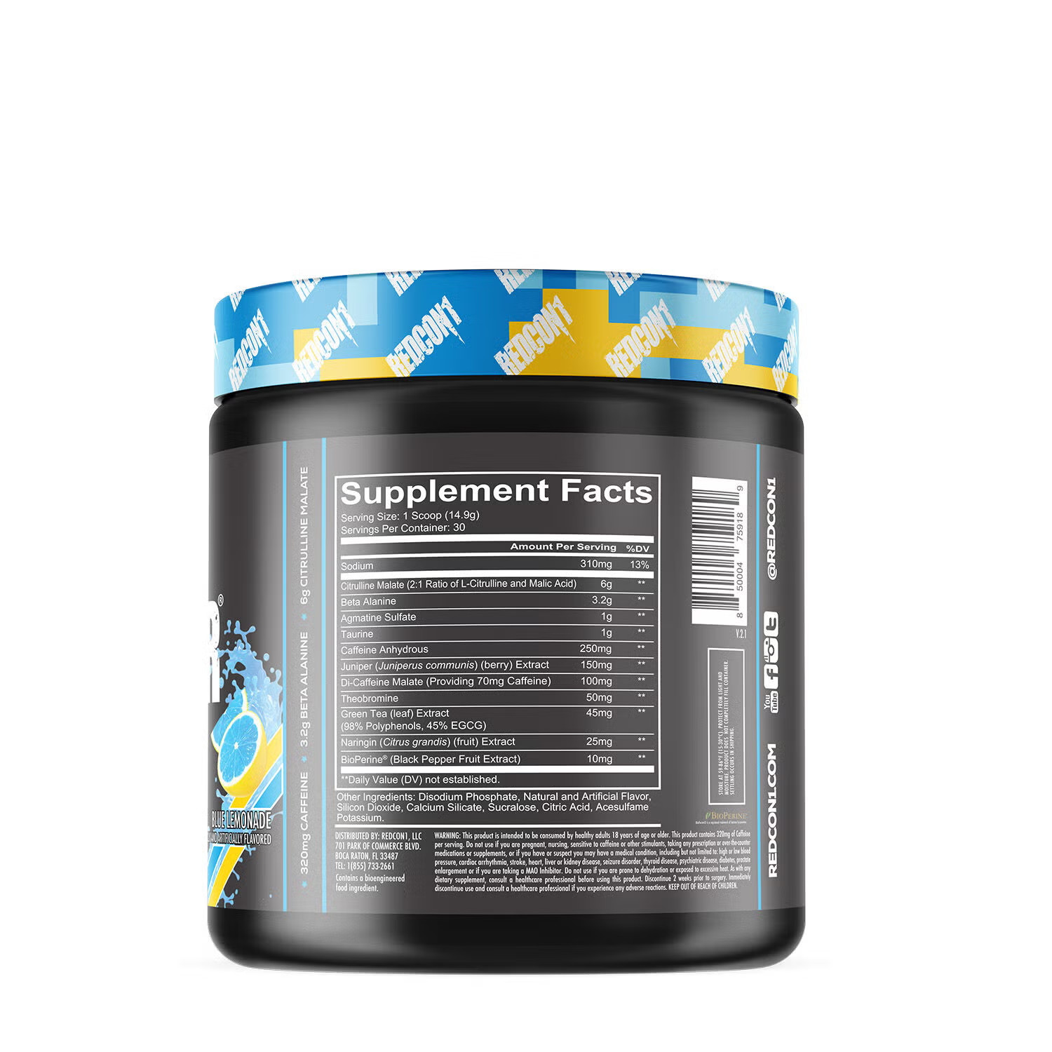REDCON1 Total War® Pre Workout – Blue Lemonade BB 08/26 and Energy for Workout