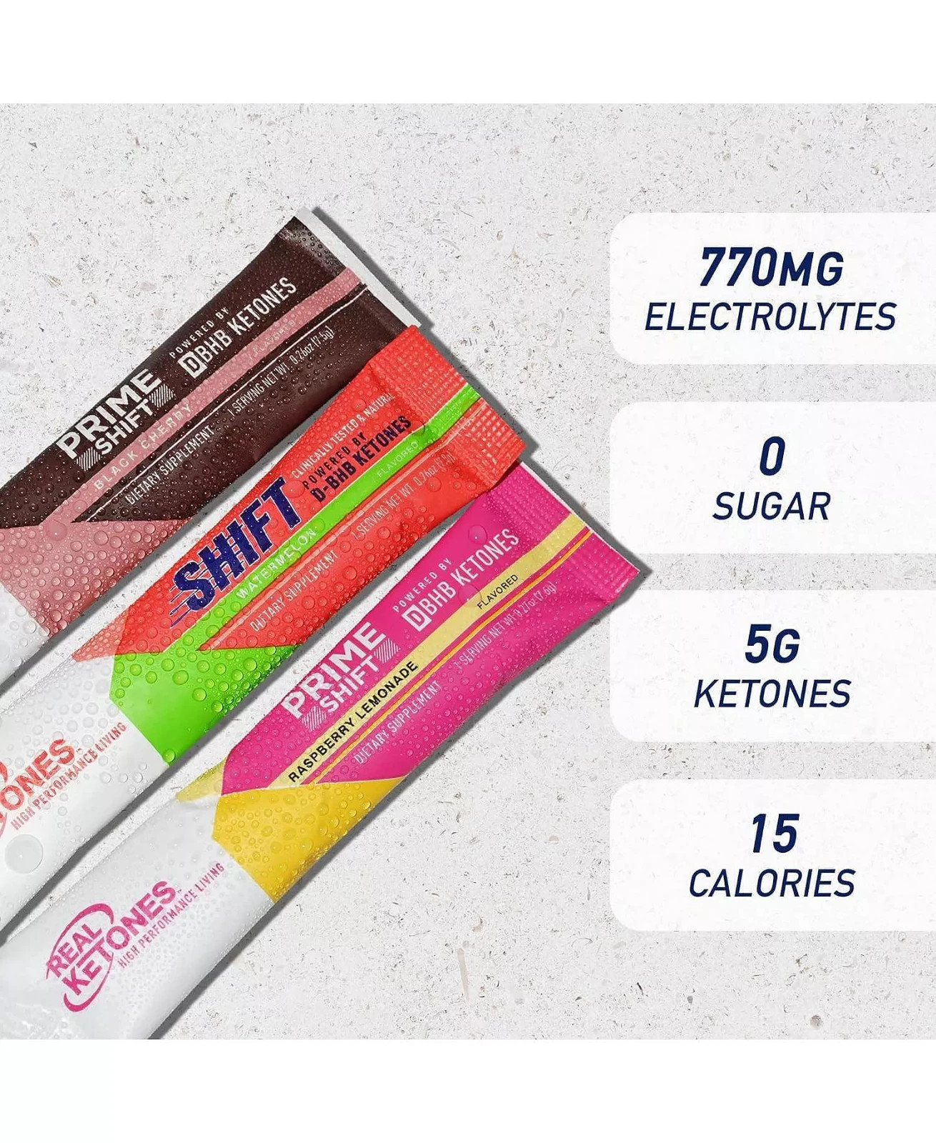 2 x Real Ketones SHIFT Variety Pack, 3 Flavors, 60 Days Supply Packets, Exp 28