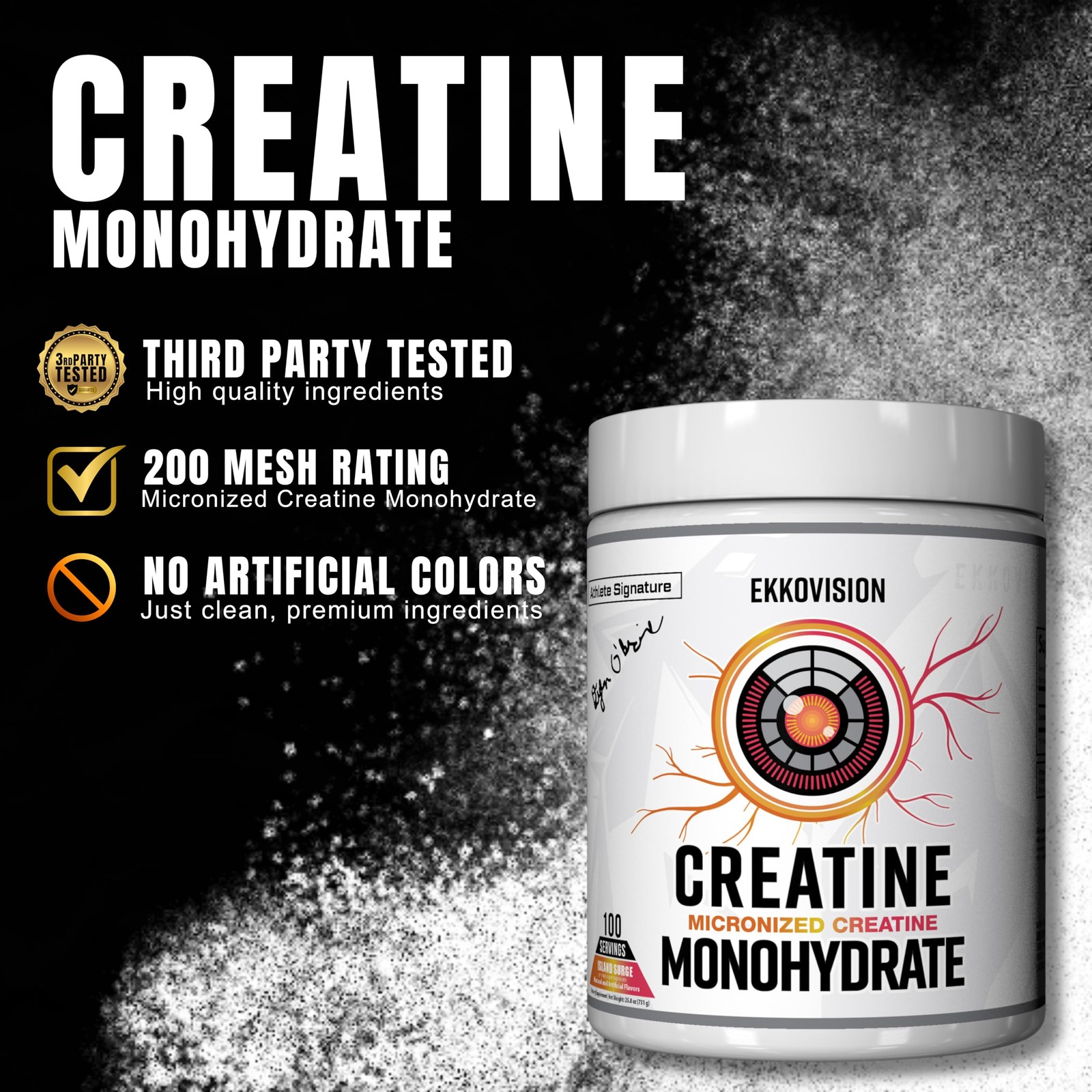 Creatine Monohydrate Powder, Micronized, Island Surge, Pre Workout & Post Wor…
