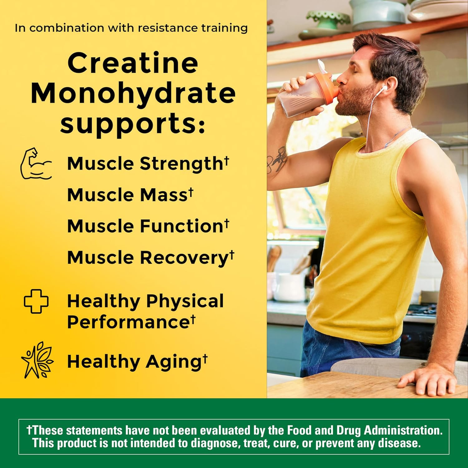 Nature Made Micronized Creatine Monohydrate Powder Unflavored Muscle Support 450