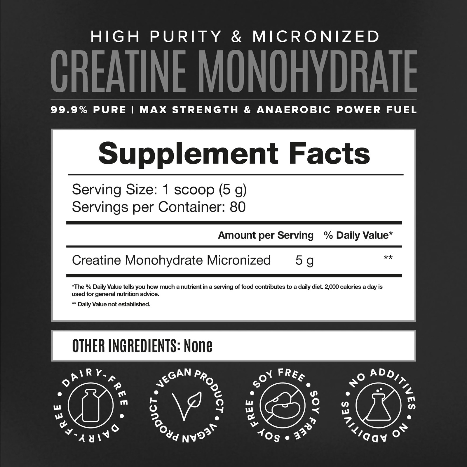 BIRDMAN Micronized Creatine Monohydrate Powder, 80 Servings (400 g), Powder