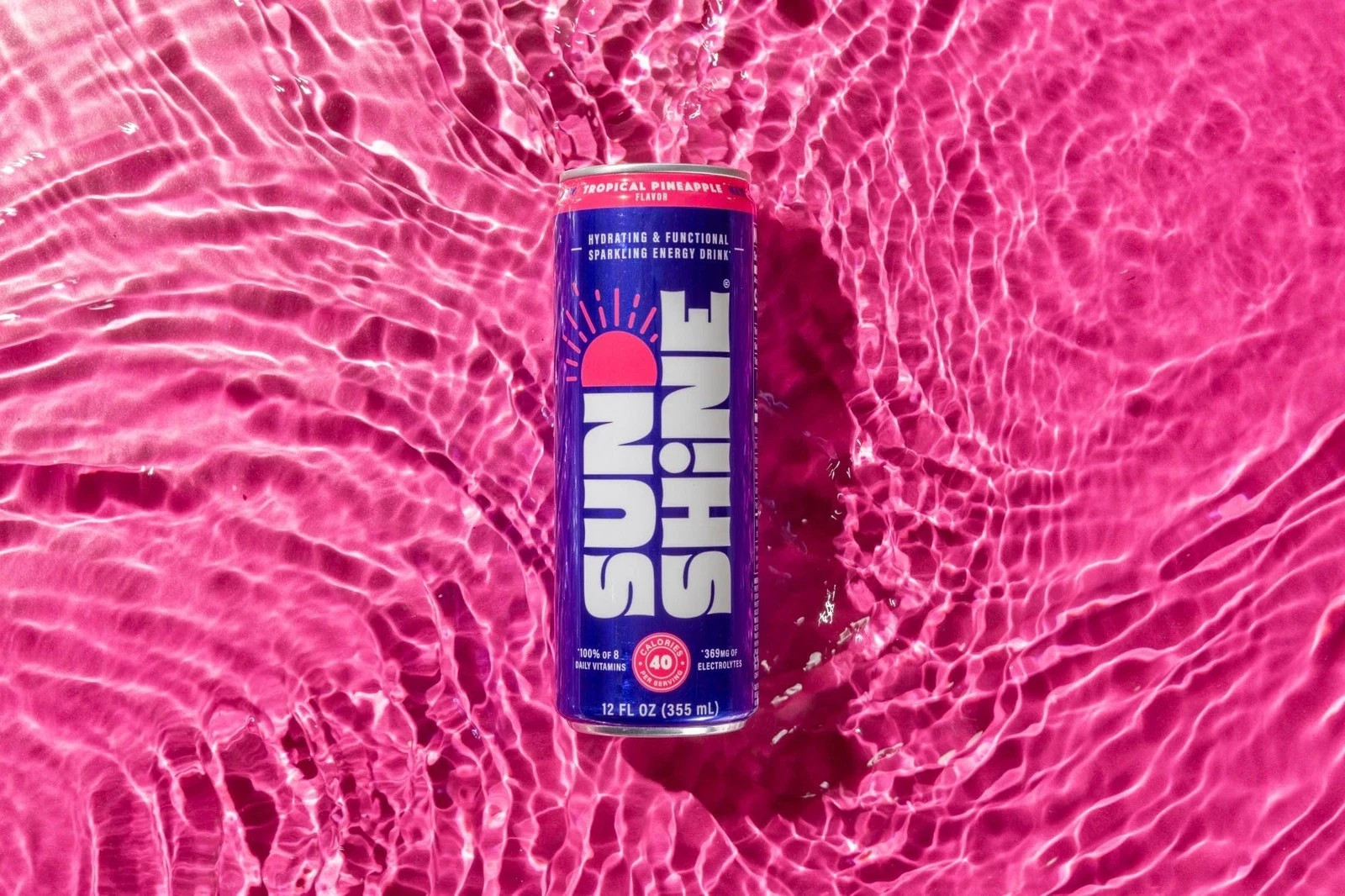 Sunshine Sparkling Energy Drink Tropical Pineapple with Daily Essential Vitam…