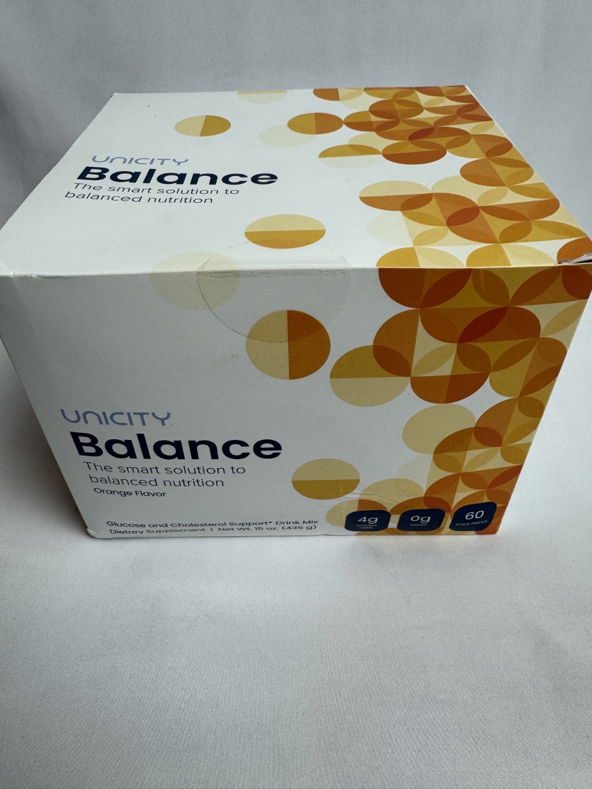 Unicity Balance Natural Orange Fiber Drink Mix 15 Pack Blood Sugar Support NEW