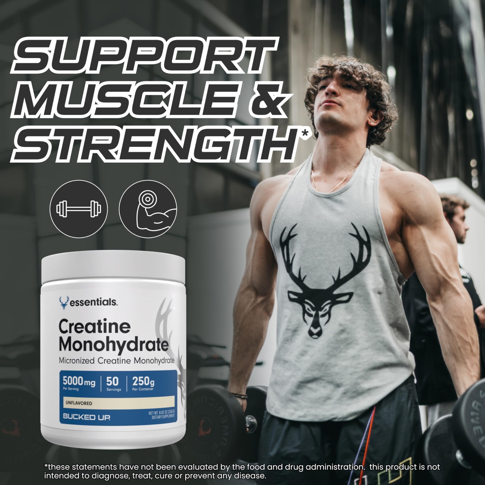 Micronized Creatine Monohydrate Powder – Unflavored, Easy Mix, 5G/Serving, 50 Se