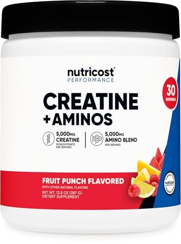 Creatine + BCAA Amino Acids Fruit Punch 30 Servings 5000mg