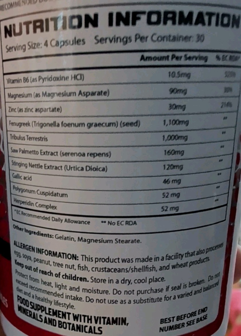 Hyperstrength Hyper Test Testosterone Booster Mag Zinc Tribulus 120Caps 6/2026