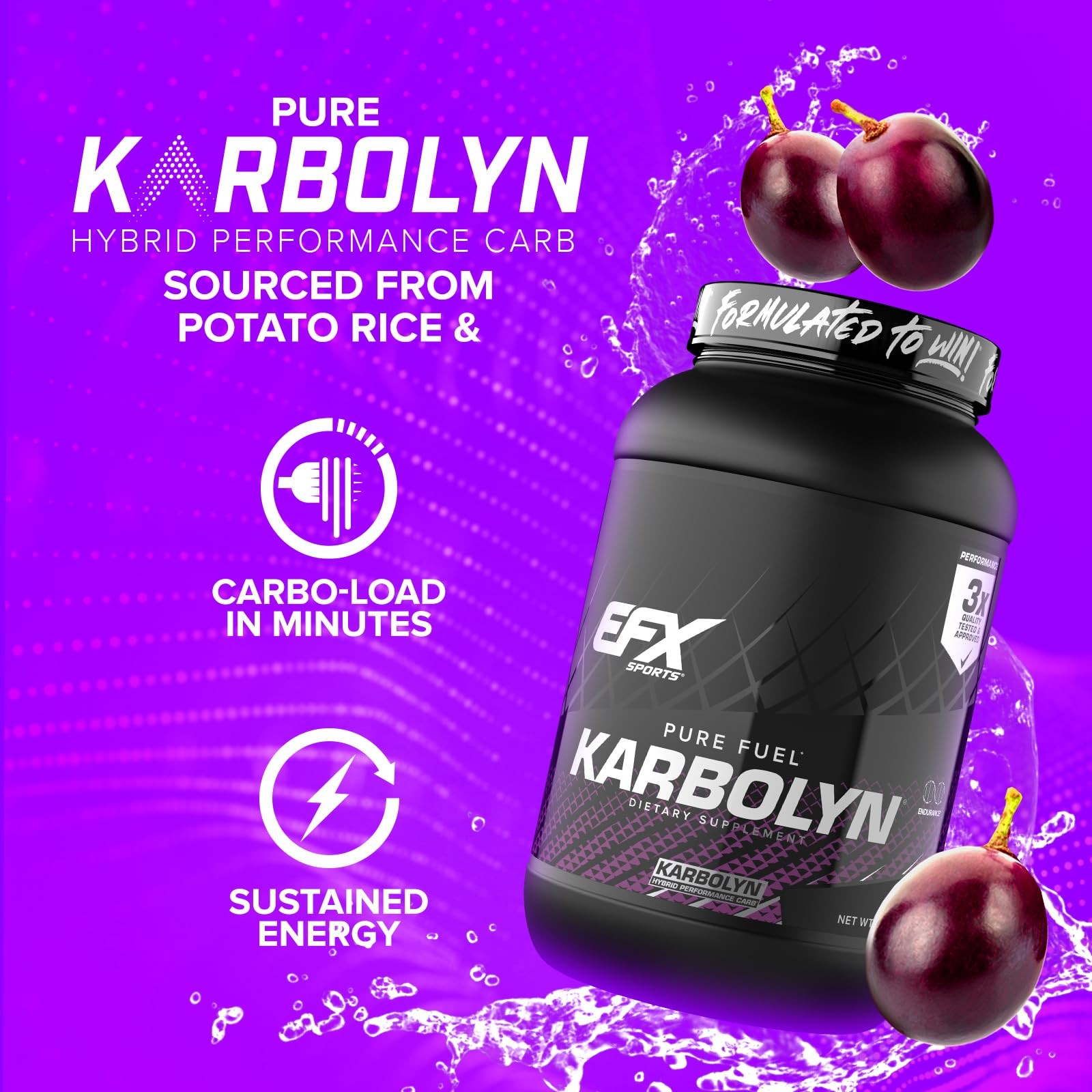 EFX Sports Karbolyn Fuel | FastAbsorbing Carbohydrate Powder | Carb Load, Sus…