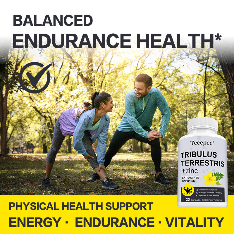 Tribulus Terrestris 1500mg per serving Minimum 45% Saponins Extract with Zinc