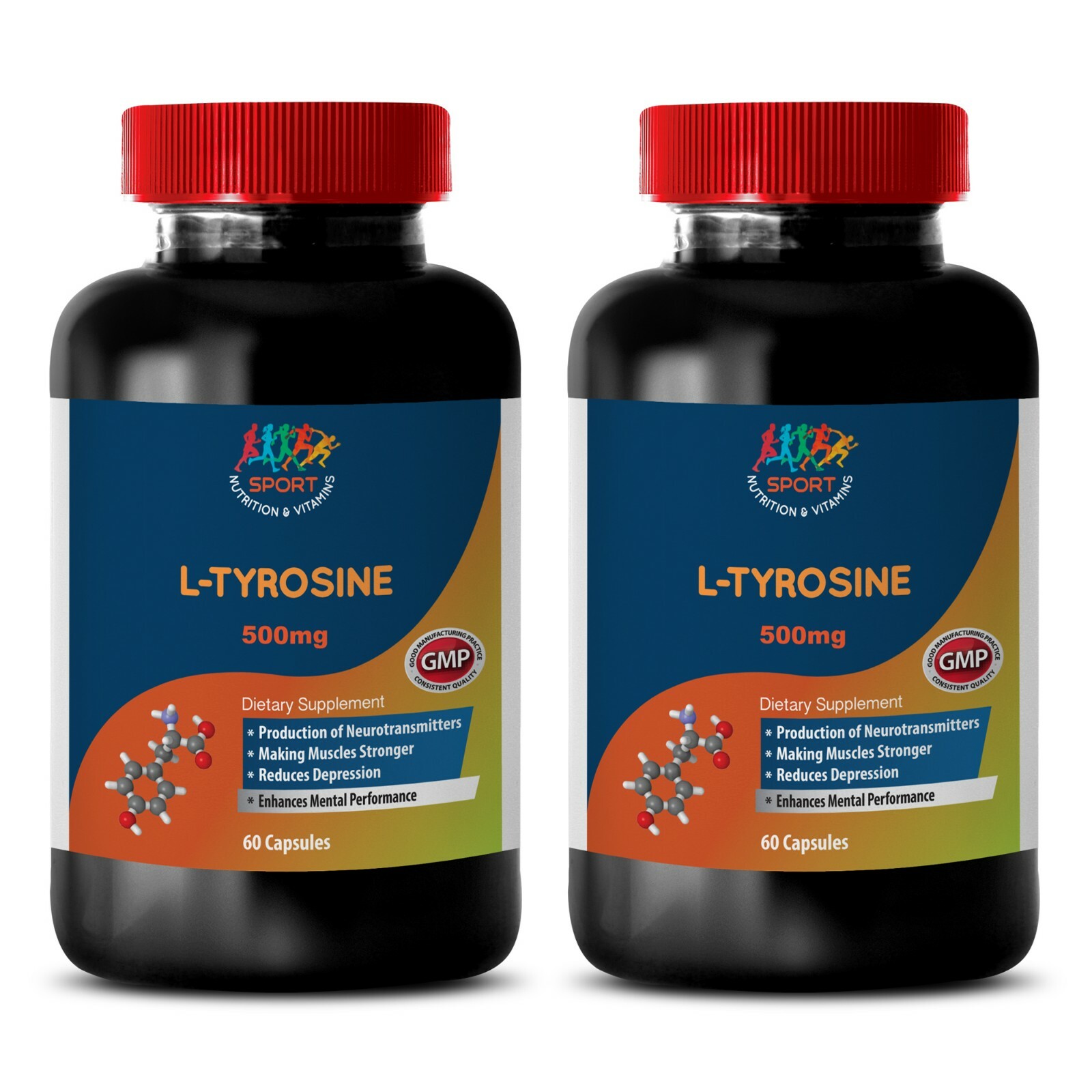 L-Phenylalanine – L-TYROSINE 500 – Antioxidant Help – Organic Extract – 2 Bot