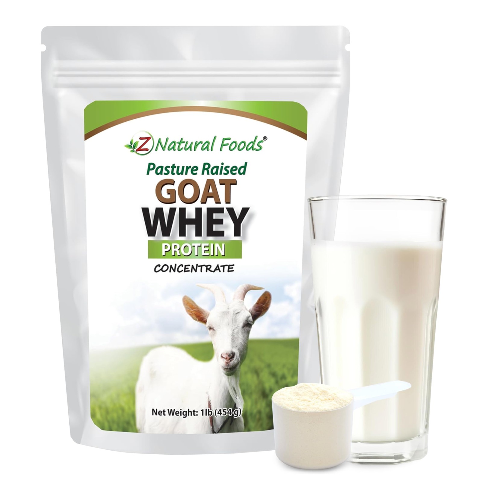 Goat Whey Protein Powder – Undenatured, Unflavored, Pasture Raised, 1 lb