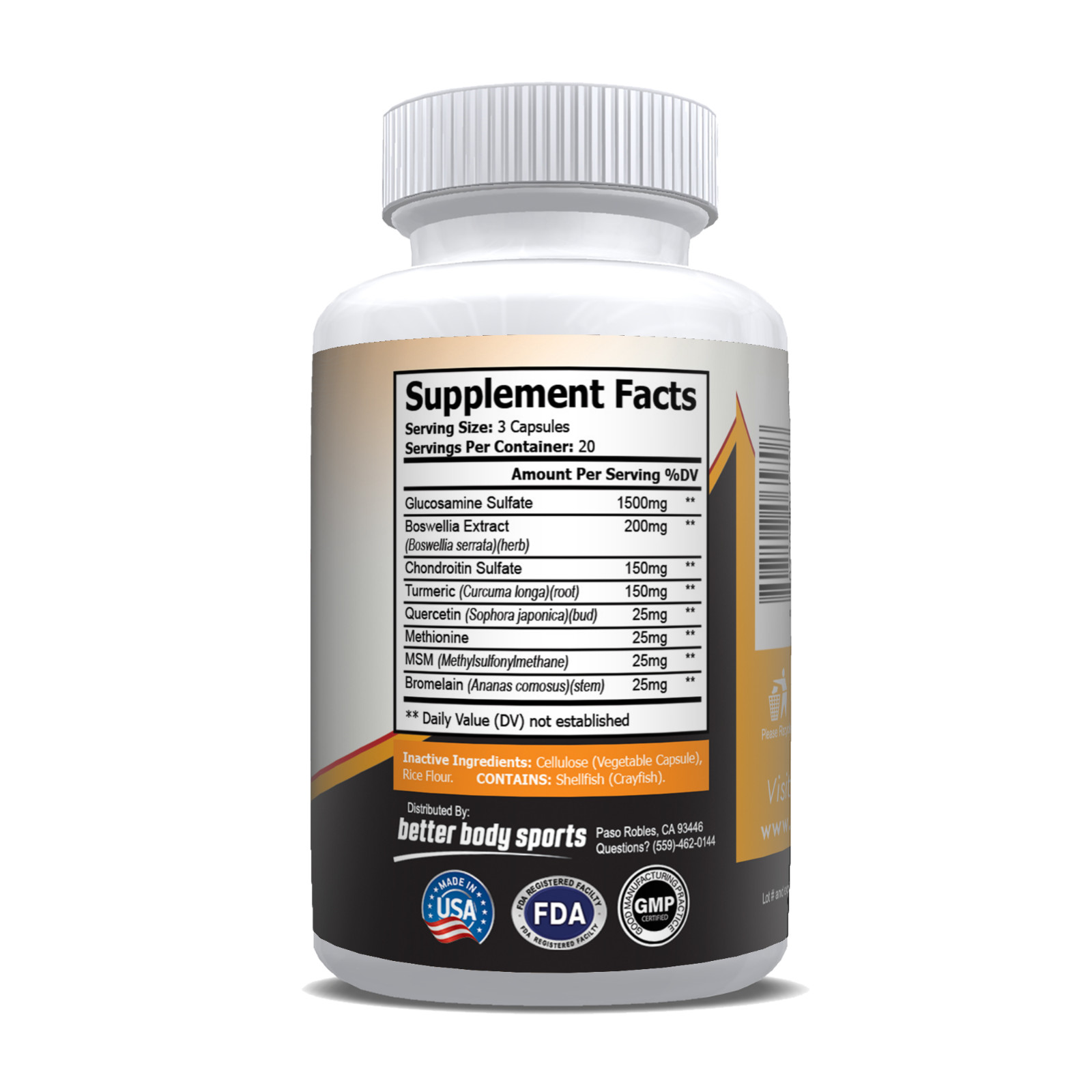 Joint Flex Support (2 Pack) – 120 Capsules – Glucosamine Supplement