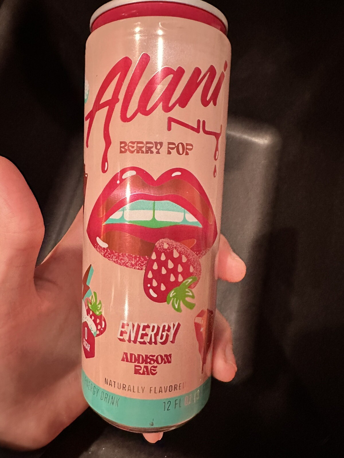 Alani Nu Energy Drink, Berry Pop,ADDISON RAE LIMITED EDITIO, 12 Oz Can Full
