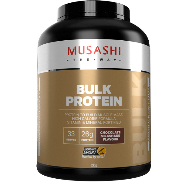 New Musashi Bulk Protein Powder 2KG Chocolate Milkshake Flavour