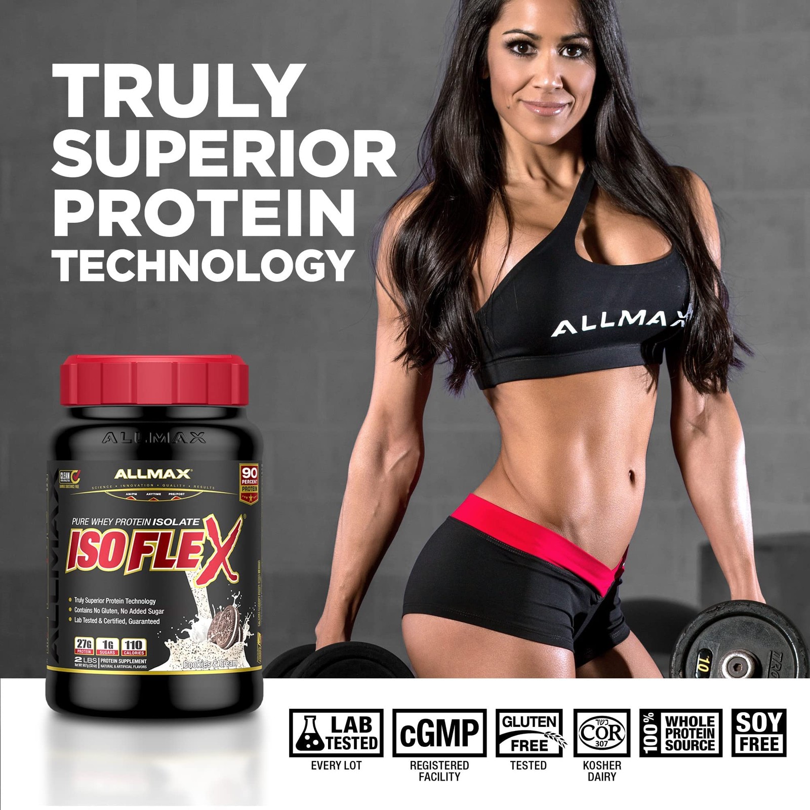 AllMax Nutrition – ISOFLEX Whey Protein Powder, Whey Protein Isolate, 27g Pro…
