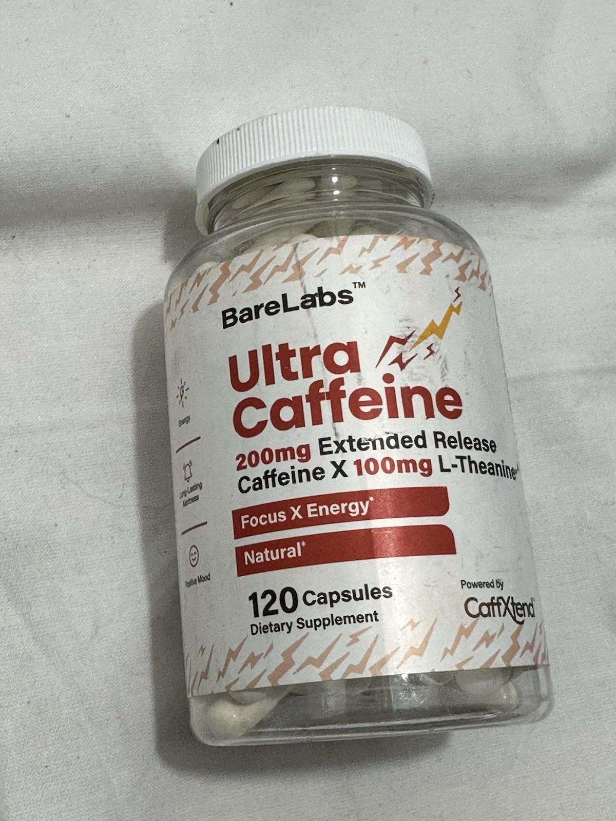 Ultra Caffeine 200mg Extended Release Caffeine X 100mg L-Theanine 120 Caps 9/26