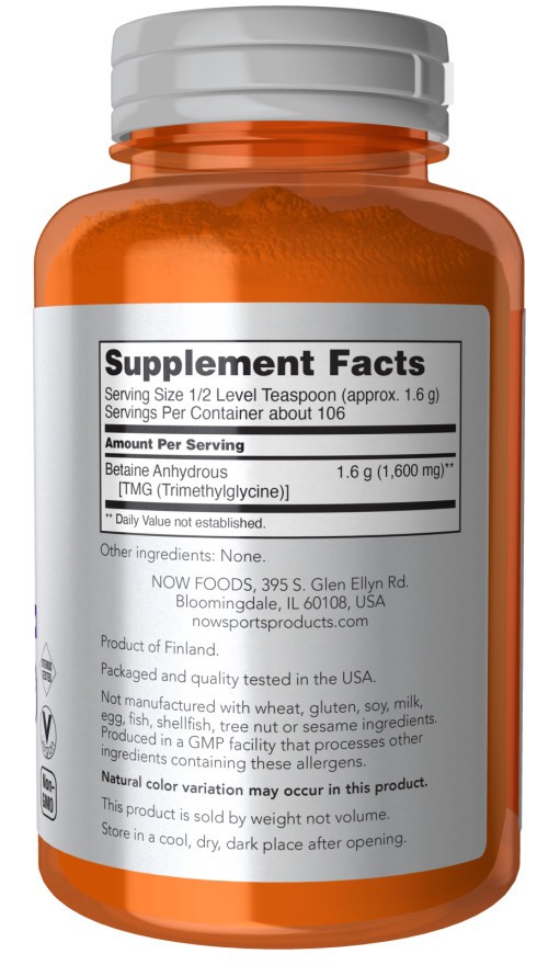 NOW Sports Nutrition,Betaine Powder 6 oz – expires 11/2026