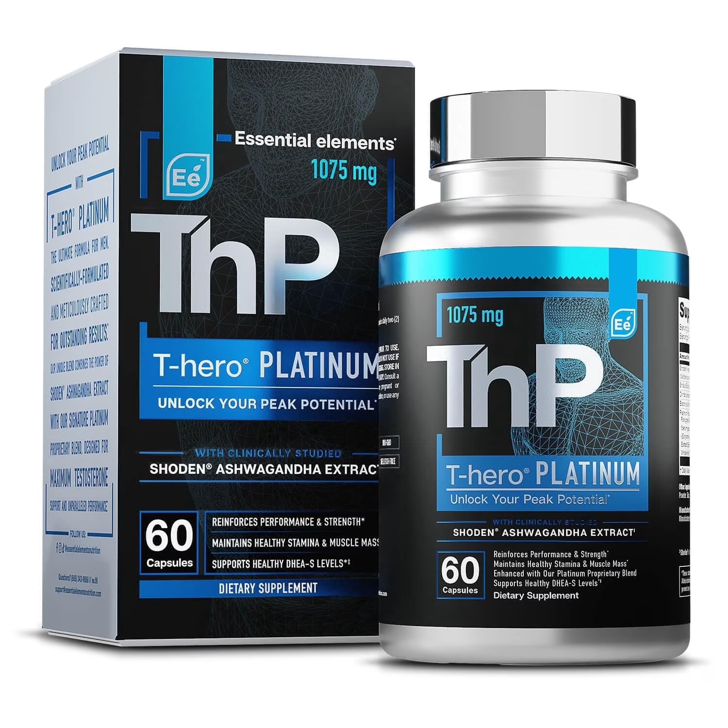 Essential Elements T-Hero Platinum – Testosterone Support for Men – Vitality and
