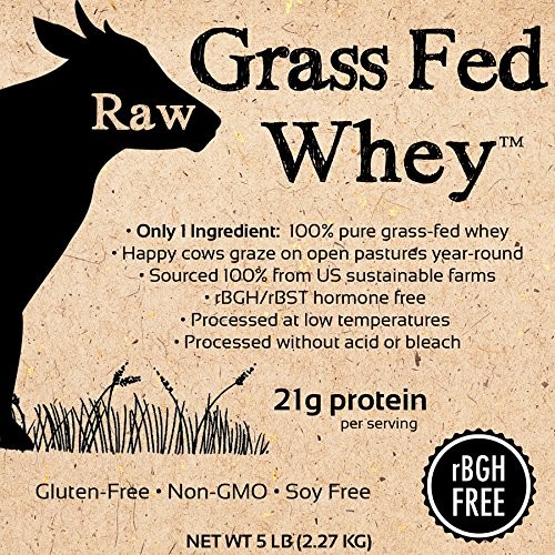 Raw Grass Fed Whey Protein Powder – Unflavored, Only 1 Ingredient: 100% Pure