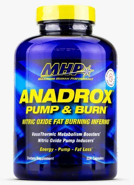 MHP Anadrox Pump & Burn Preworkout Fat Burner Pills 224 Capsules New Bottle